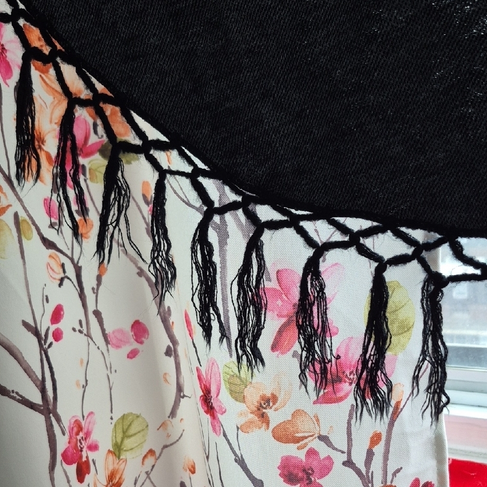Unique  Stretchy Black Double Fringed Knit Women's Cardigan / Shawl (C38) - Picture 3 of 8